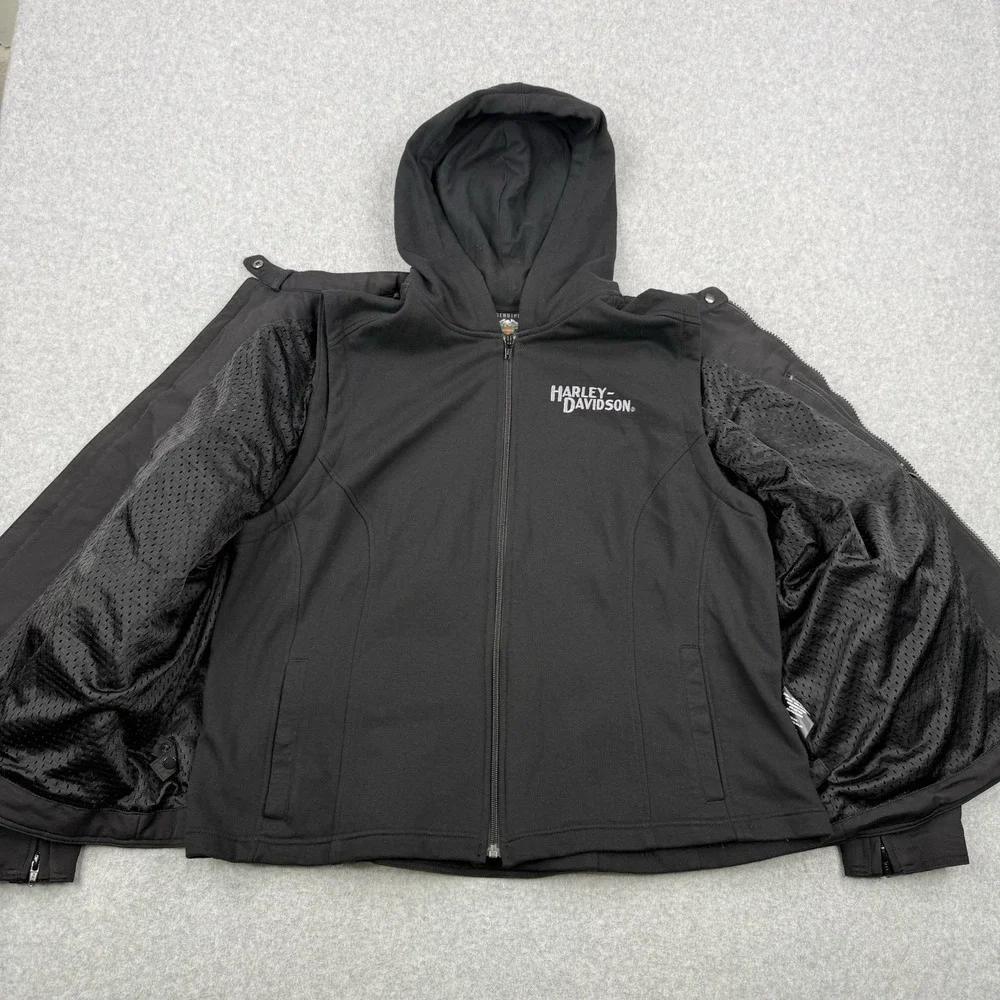 Harley Davidson Jacket Womens 2W Miss Enthusiast 3 In‎ 1 Hoodie Full Zip Riding